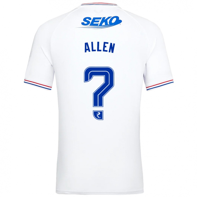 Kandiny Bambino Maglia Greig Allen #0 Bianco Kit Gara Away 2023/24 Maglietta