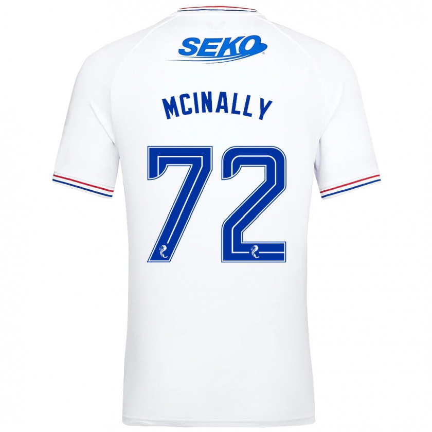 Kandiny Dzieci Darren Mcinally #72 Biały Wyjazdowa Koszulka 2023/24 Koszulki Klubowe