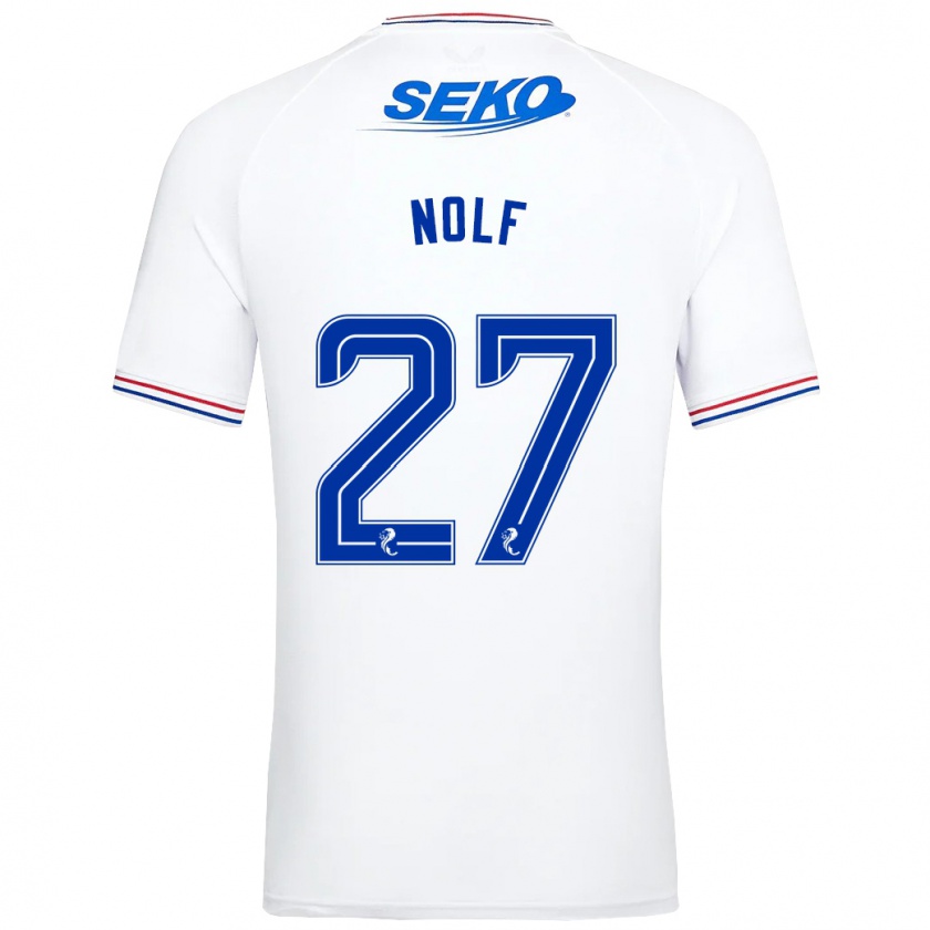 Kandiny Bambino Maglia Madeline Nolf #27 Bianco Kit Gara Away 2023/24 Maglietta