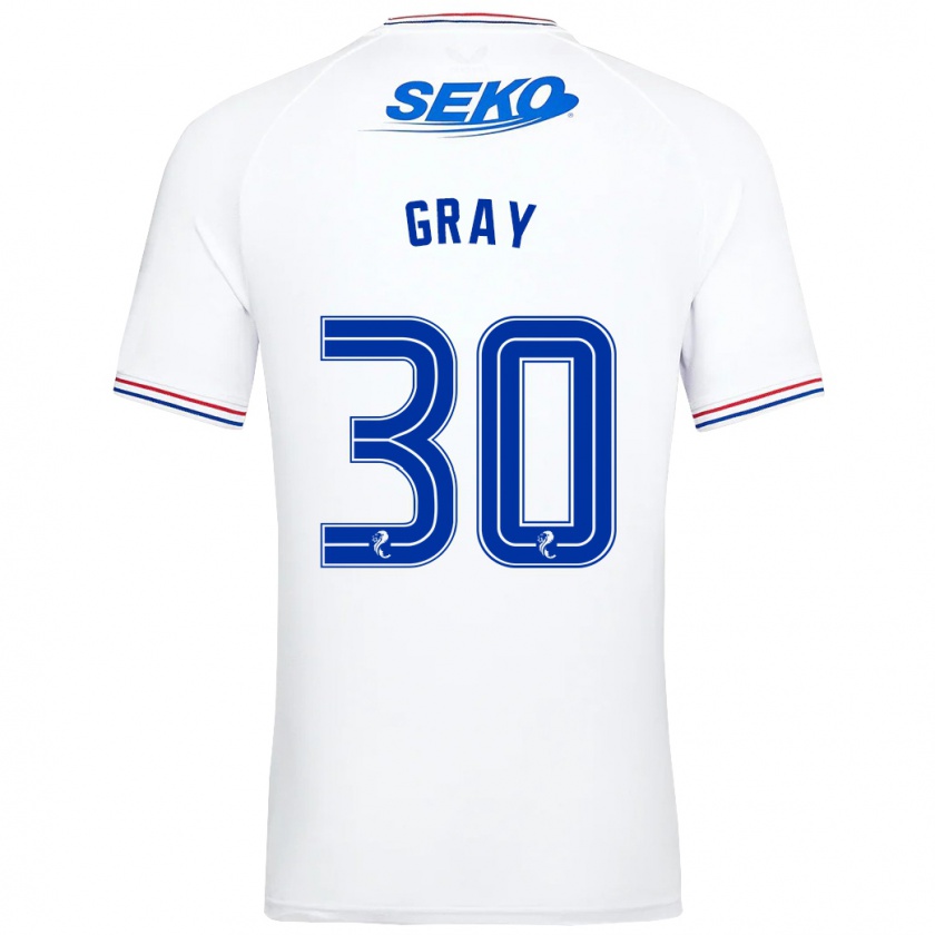 Kandiny Bambino Maglia Georgia Gray #30 Bianco Kit Gara Away 2023/24 Maglietta