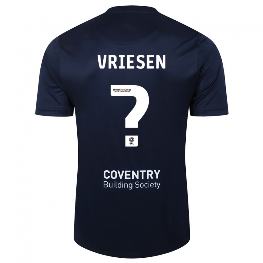 Kandiny Niño Camiseta Fabian Vriesen #0 Rojo Azul Marino 2ª Equipación 2023/24 La Camisa