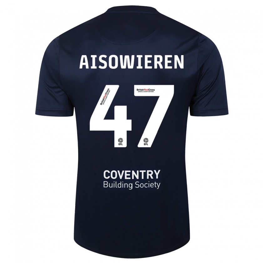 Kandiny Kinder Evan Eghosa Aisowieren #47 Rote Marine Auswärtstrikot Trikot 2023/24 T-Shirt Österreich