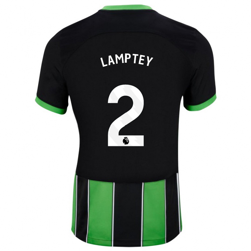 Kandiny Niño Camiseta Tariq Lamptey #2 Verde Negro 2ª Equipación 2023/24 La Camisa