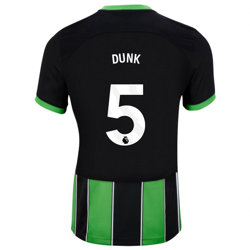 Kandiny Niño Camiseta Lewis Dunk #5 Verde Negro 2ª Equipación 2023/24 La Camisa