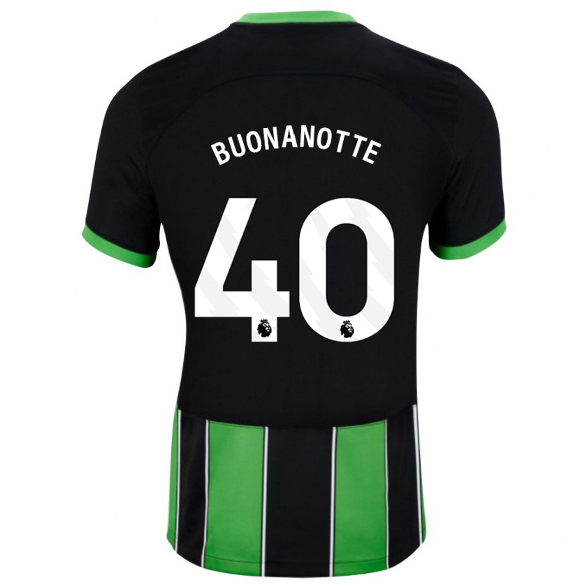 Kandiny Niño Camiseta Facundo Buonanotte #40 Verde Negro 2ª Equipación 2023/24 La Camisa