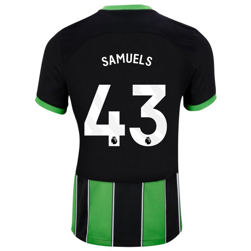 Kandiny Niño Camiseta Imari Samuels #43 Verde Negro 2ª Equipación 2023/24 La Camisa