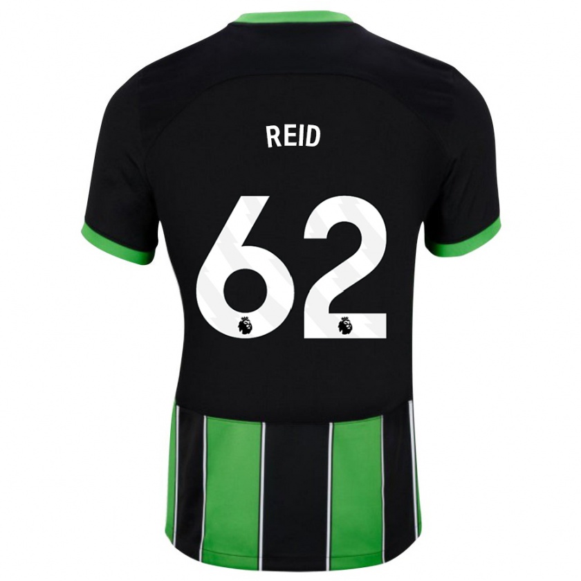 Kandiny Niño Camiseta Tommy Reid #62 Verde Negro 2ª Equipación 2023/24 La Camisa