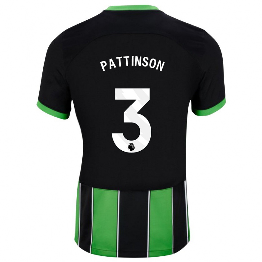 Kandiny Niño Camiseta Poppy Pattinson #3 Verde Negro 2ª Equipación 2023/24 La Camisa