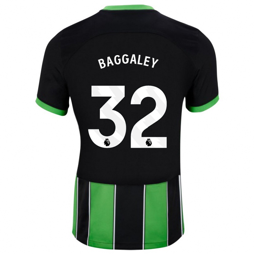 Kandiny Niño Camiseta Sophie Baggaley #32 Verde Negro 2ª Equipación 2023/24 La Camisa