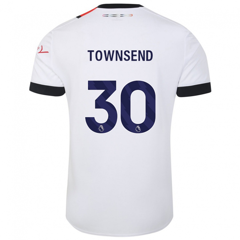 Kandiny Bambino Maglia Andros Townsend #30 Bianco Kit Gara Away 2023/24 Maglietta