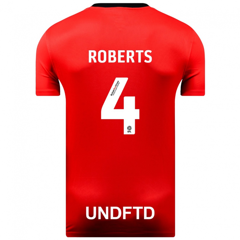 Kandiny Kinder Marc Roberts #4 Rot Auswärtstrikot Trikot 2023/24 T-Shirt Österreich