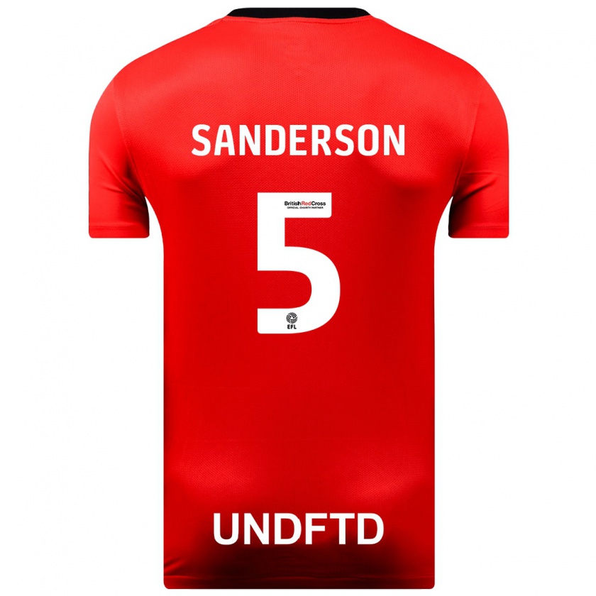 Kandiny Niño Camiseta Dion Sanderson #5 Rojo 2ª Equipación 2023/24 La Camisa