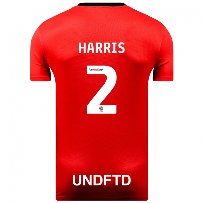 Kandiny Bambino Maglia Martha Harris #2 Rosso Kit Gara Away 2023/24 Maglietta