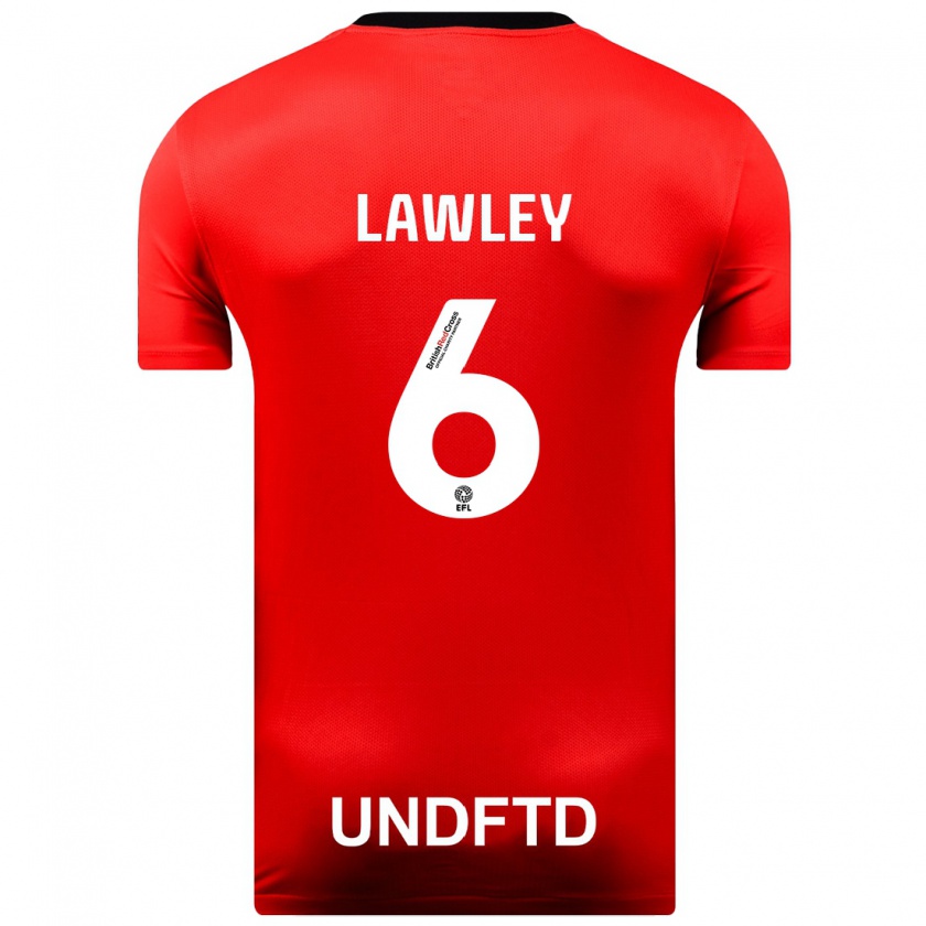 Kandiny Niño Camiseta Gemma Lawley #6 Rojo 2ª Equipación 2023/24 La Camisa