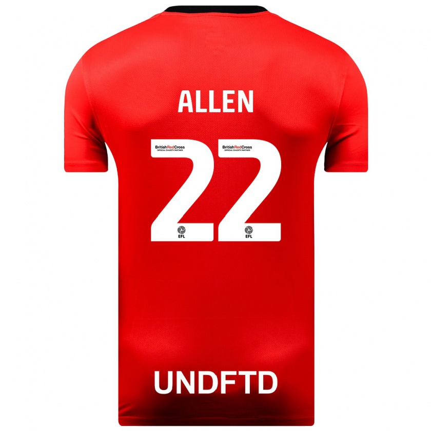 Kandiny Kinder Remi Allen #22 Rot Auswärtstrikot Trikot 2023/24 T-Shirt Österreich