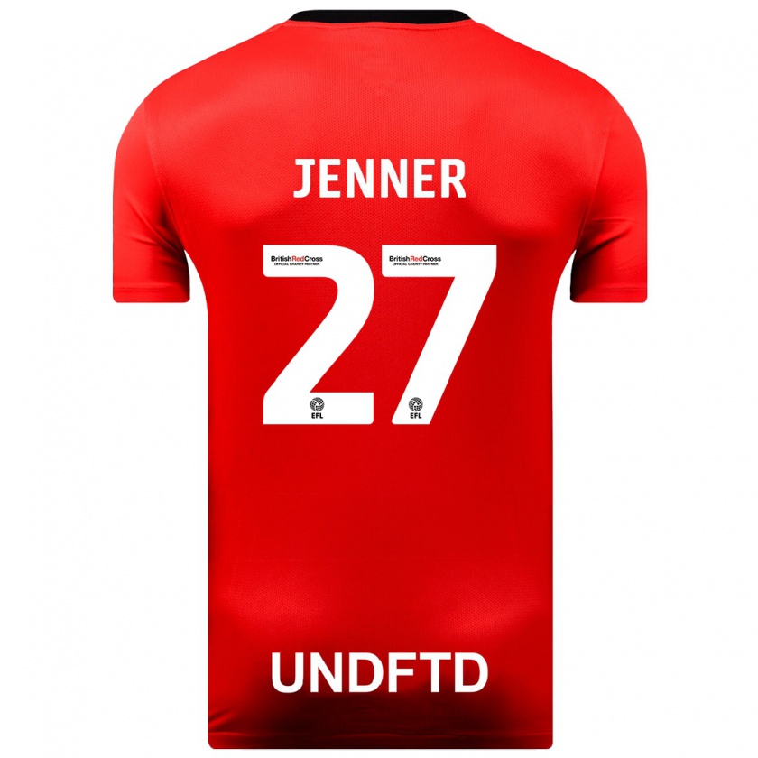 Kandiny Bambino Maglia Abbi Jenner #27 Rosso Kit Gara Away 2023/24 Maglietta