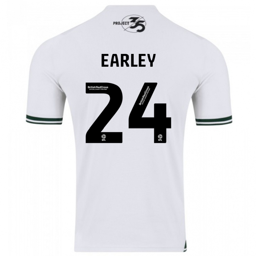 Kandiny Bambino Maglia Saxon Earley #24 Bianco Kit Gara Away 2023/24 Maglietta