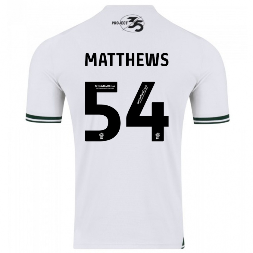 Kandiny Bambino Maglia Jack Matthews #54 Bianco Kit Gara Away 2023/24 Maglietta