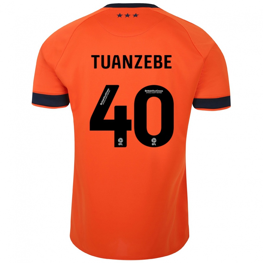 Kandiny Bambino Maglia Axel Tuanzebe #40 Arancia Kit Gara Away 2023/24 Maglietta