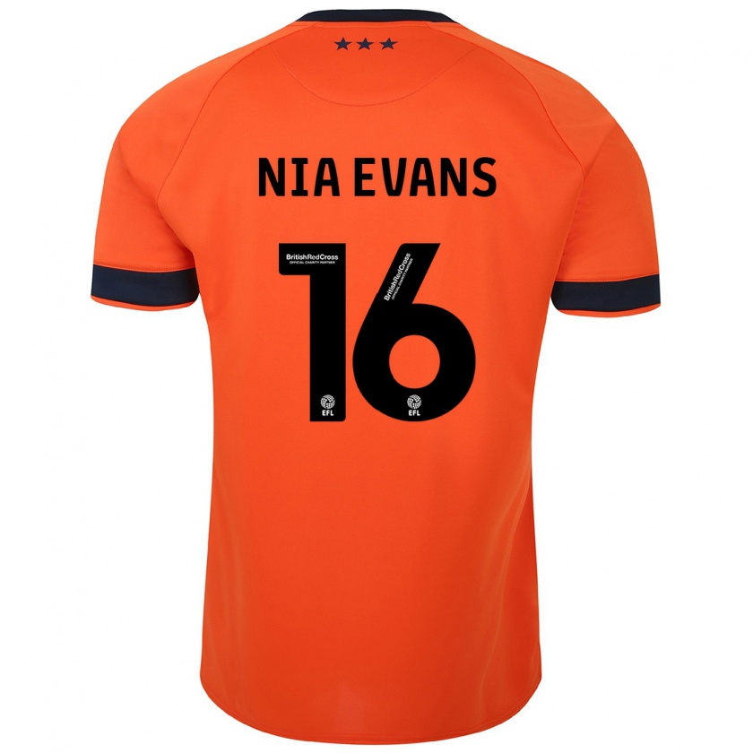 Kandiny Bambino Maglia Nia Evans #16 Arancia Kit Gara Away 2023/24 Maglietta