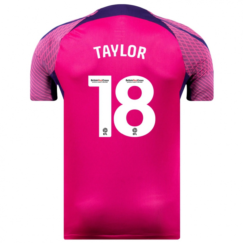 Kandiny Bambino Maglia Ellis Taylor #18 Porpora Kit Gara Away 2023/24 Maglietta