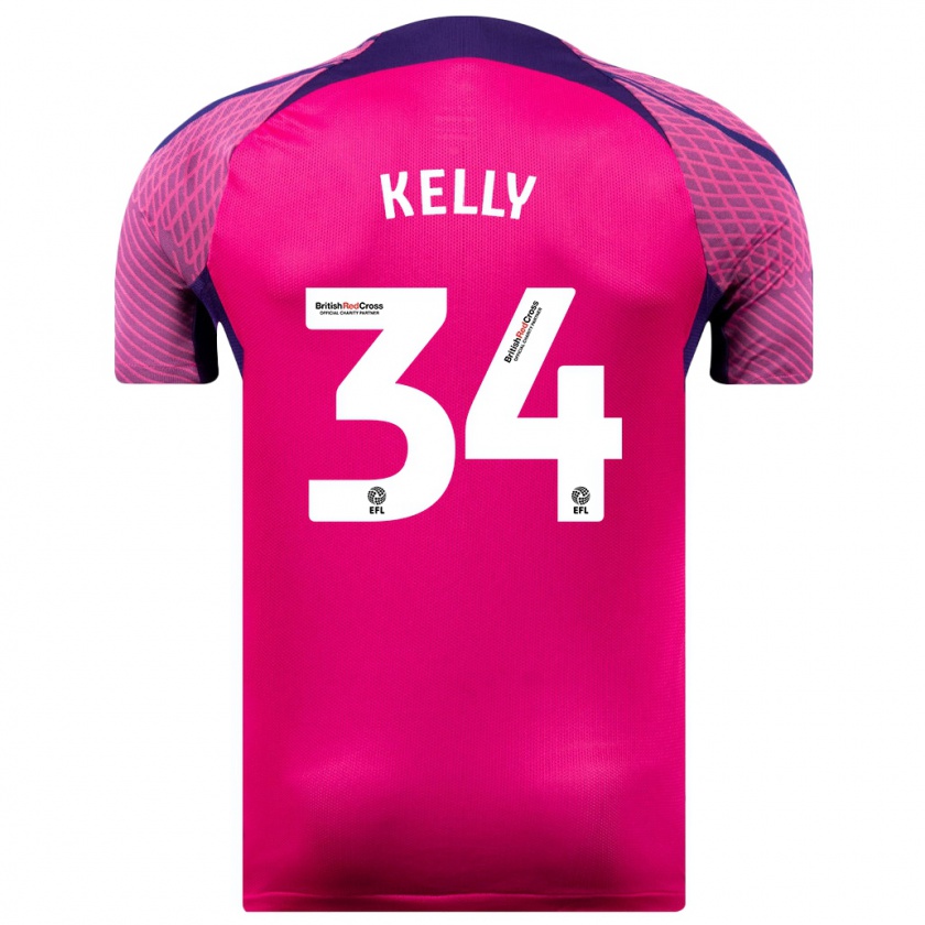 Kandiny Kinder Caden Kelly #34 Lila Auswärtstrikot Trikot 2023/24 T-Shirt Österreich