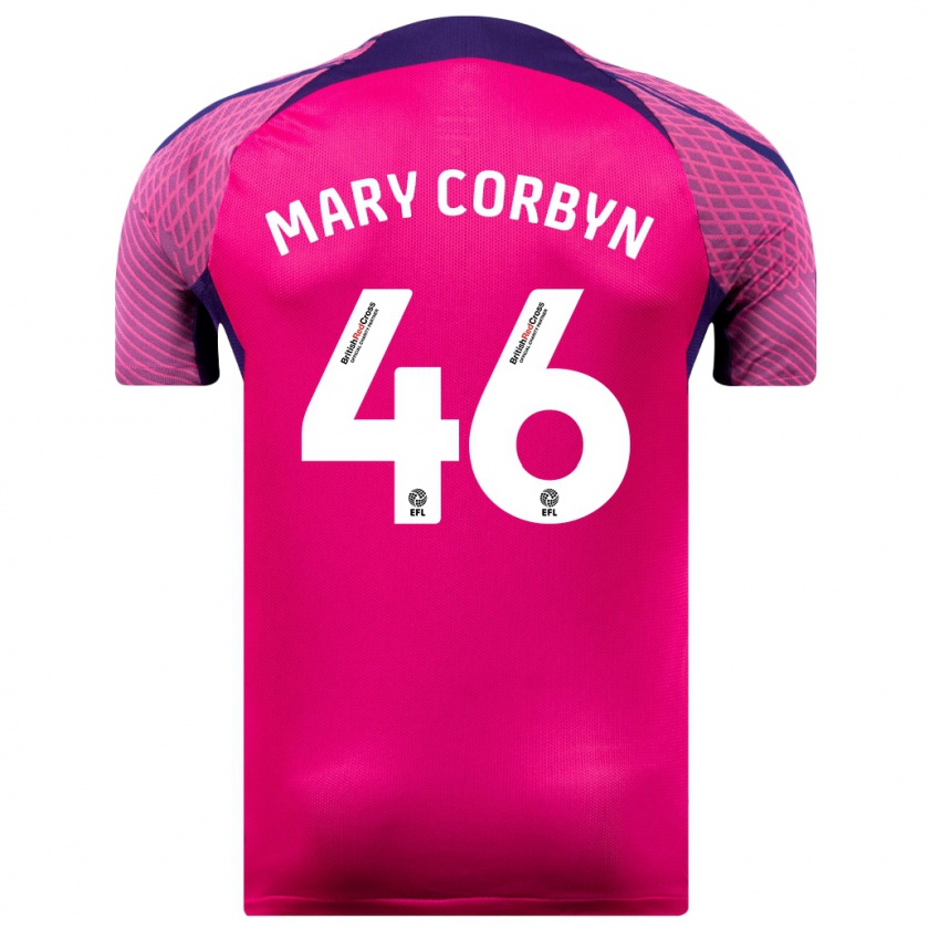 Kandiny Niño Camiseta Mary Corbyn #46 Morado 2ª Equipación 2023/24 La Camisa