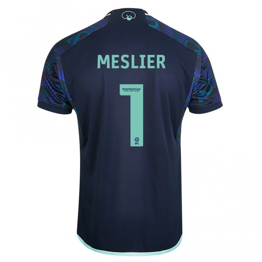 Kandiny Bambino Maglia Illan Meslier #1 Blu Kit Gara Away 2023/24 Maglietta