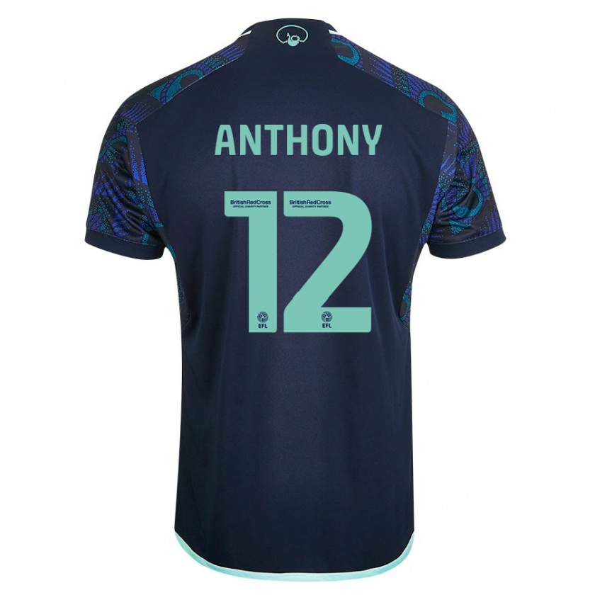 Kandiny Bambino Maglia Jaidon Anthony #12 Blu Kit Gara Away 2023/24 Maglietta