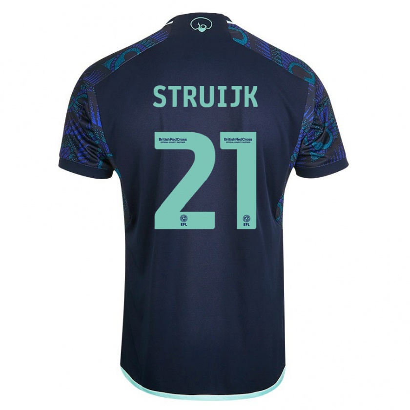 Kandiny Kinderen Pascal Struijk #21 Blauw Uitshirt Uittenue 2023/24 T-Shirt België