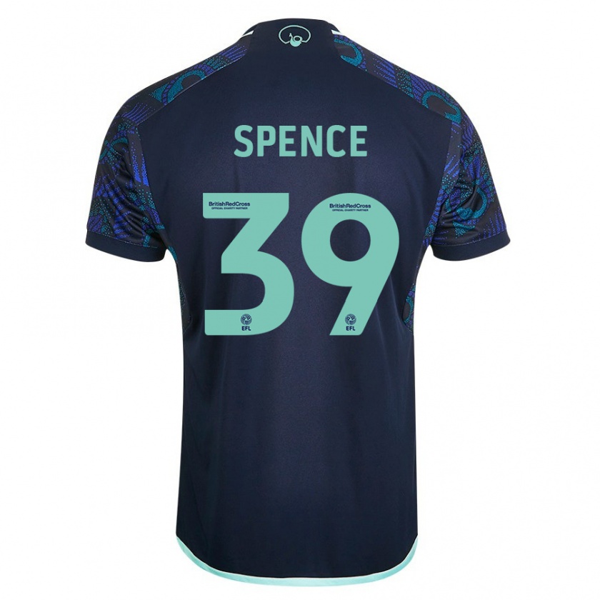 Kandiny Bambino Maglia Djed Spence #39 Blu Kit Gara Away 2023/24 Maglietta