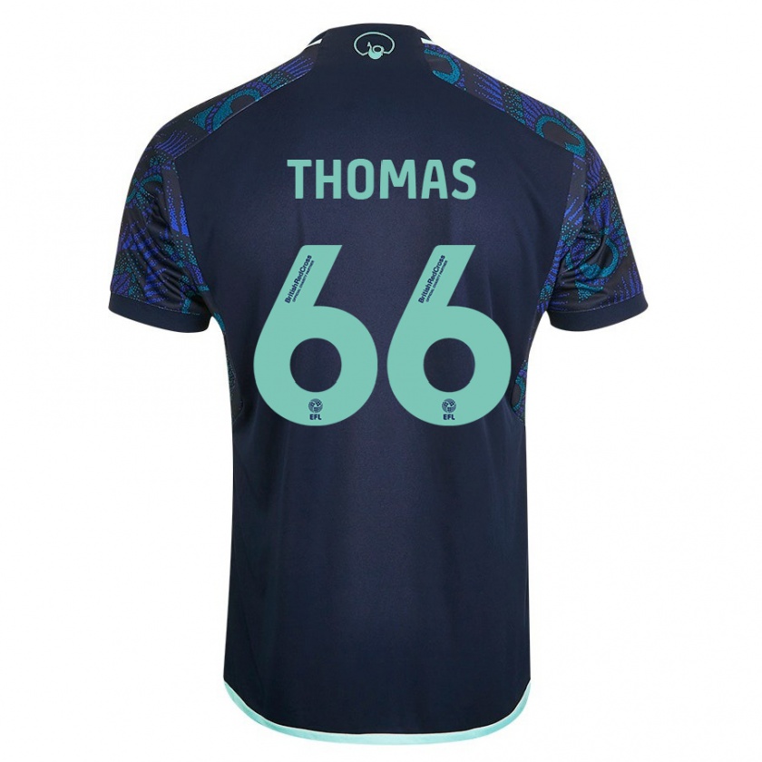 Kandiny Kinder Luca Thomas #66 Blau Auswärtstrikot Trikot 2023/24 T-Shirt Österreich