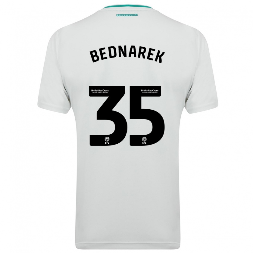 Kandiny Bambino Maglia Jan Bednarek #35 Bianco Kit Gara Away 2023/24 Maglietta