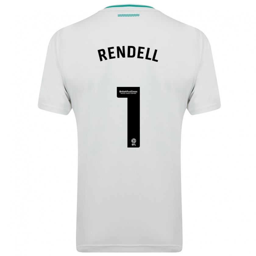 Kandiny Bambino Maglia Kayla Rendell #1 Bianco Kit Gara Away 2023/24 Maglietta