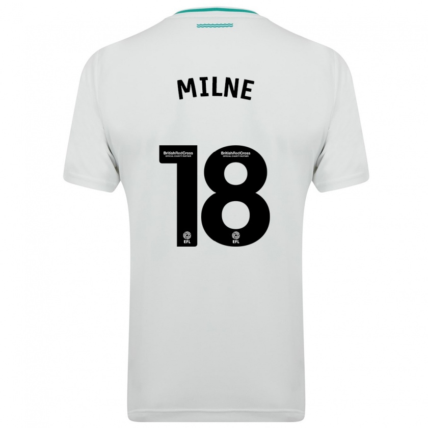 Kandiny Niño Camiseta Isabel Milne #18 Blanco 2ª Equipación 2023/24 La Camisa