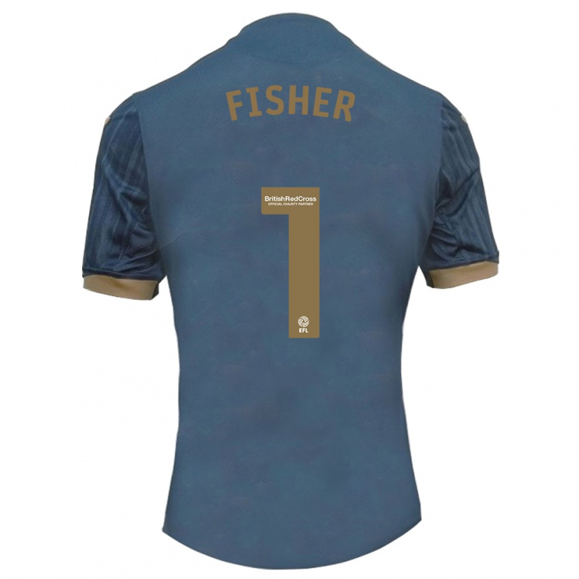 Kandiny Bambino Maglia Andy Fisher #1 Verde Acqua Scuro Kit Gara Away 2023/24 Maglietta