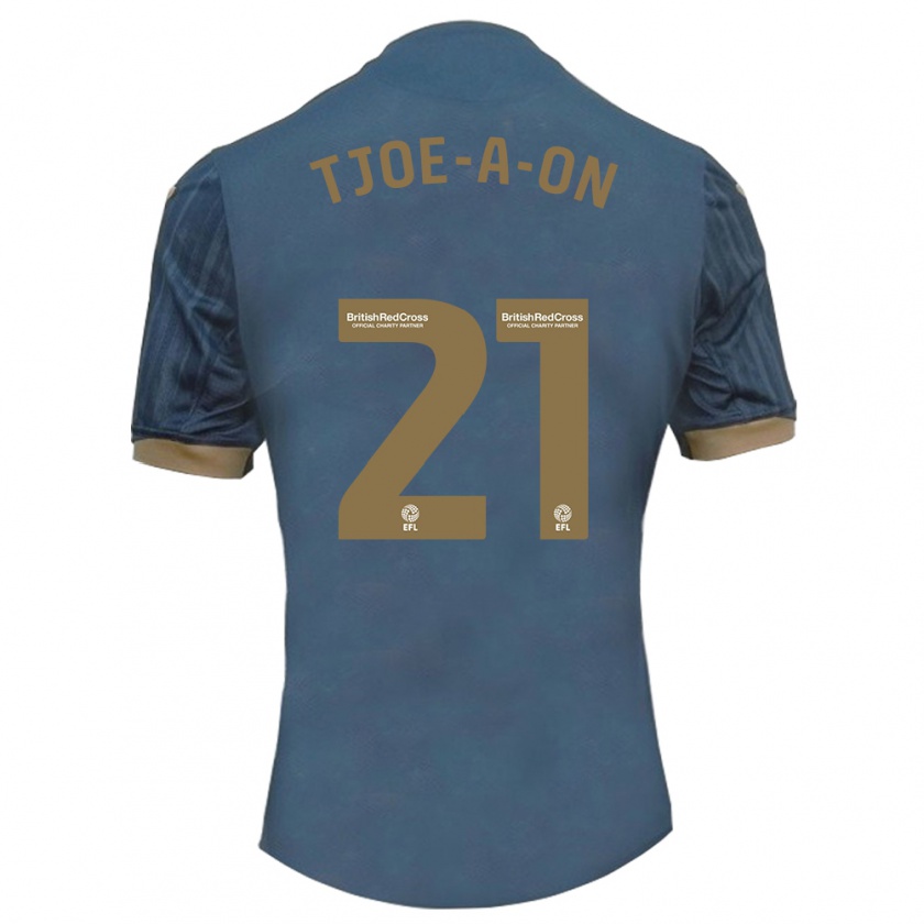 Kandiny Bambino Maglia Nathan Tjoe-A-On #21 Verde Acqua Scuro Kit Gara Away 2023/24 Maglietta