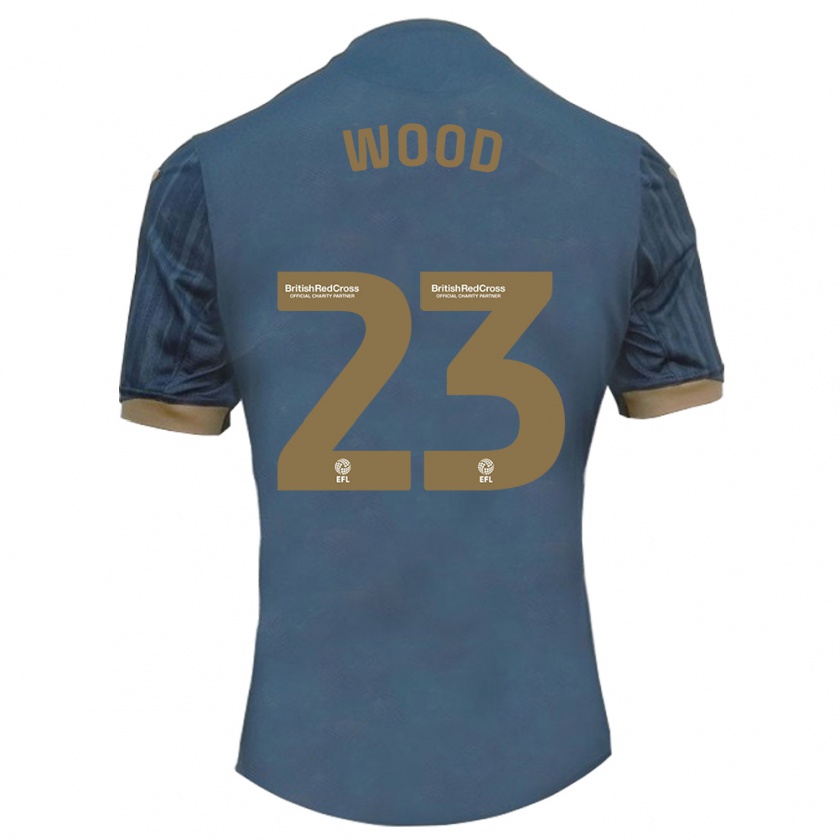 Kandiny Bambino Maglia Nathan Wood #23 Verde Acqua Scuro Kit Gara Away 2023/24 Maglietta