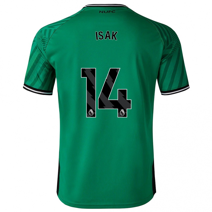 Kandiny Kinderen Alexander Isak #14 Groente Uitshirt Uittenue 2023/24 T-Shirt België