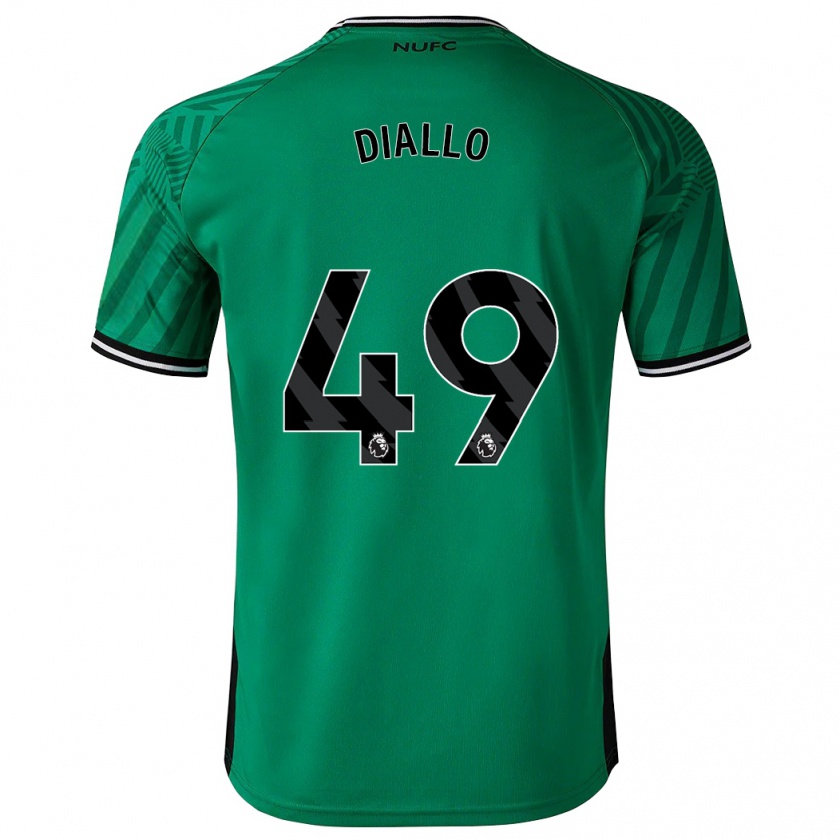 Kandiny Bambino Maglia Amadou Diallo #49 Verde Kit Gara Away 2023/24 Maglietta