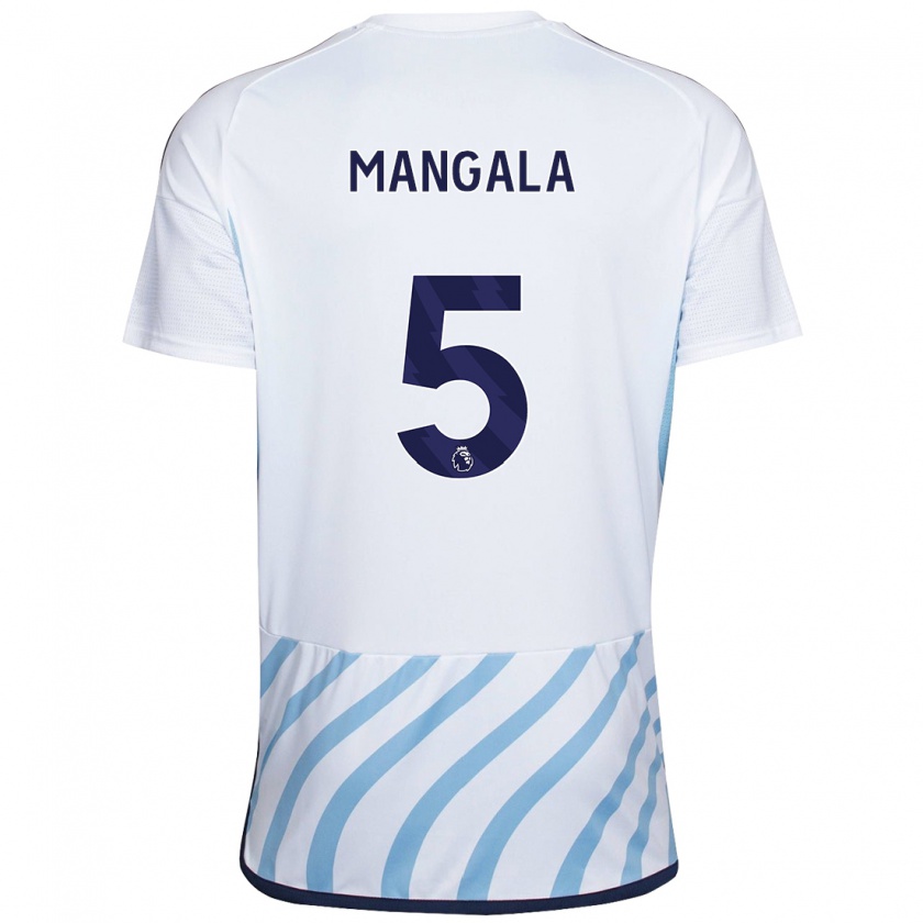 Kandiny Bambino Maglia Orel Mangala #5 Bianco Blu Kit Gara Away 2023/24 Maglietta