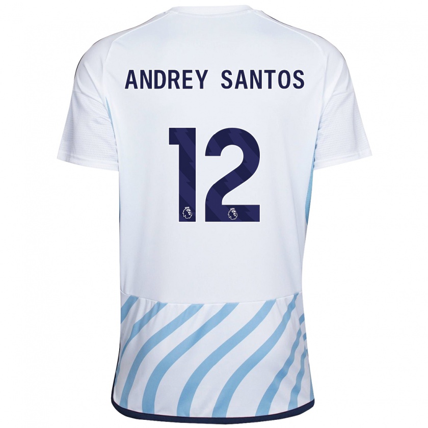 Kandiny Kinder Andrey Santos #12 Weiß Blau Auswärtstrikot Trikot 2023/24 T-Shirt Österreich