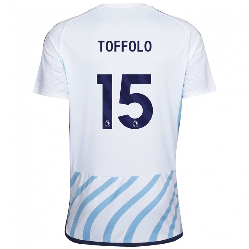 Kandiny Niño Camiseta Harry Toffolo #15 Blanco Azul 2ª Equipación 2023/24 La Camisa México