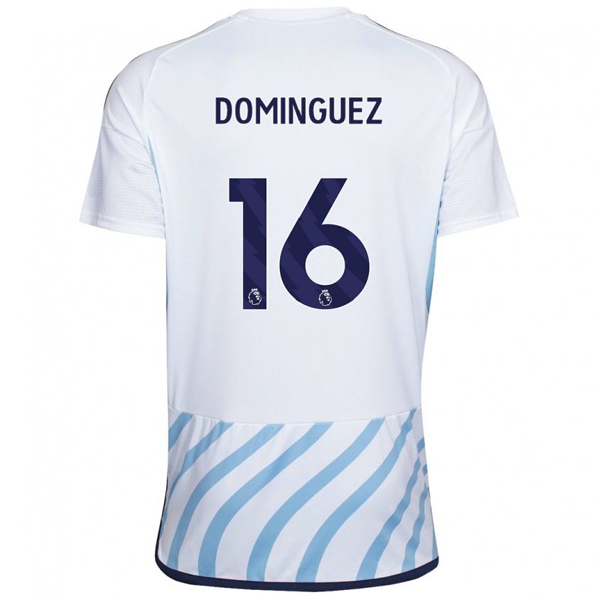 Kandiny Niño Camiseta Nicolás Domínguez #16 Blanco Azul 2ª Equipación 2023/24 La Camisa México