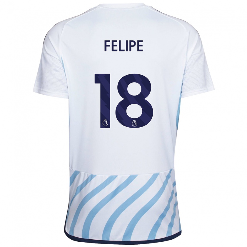 Kandiny Niño Camiseta Felipe #18 Blanco Azul 2ª Equipación 2023/24 La Camisa México