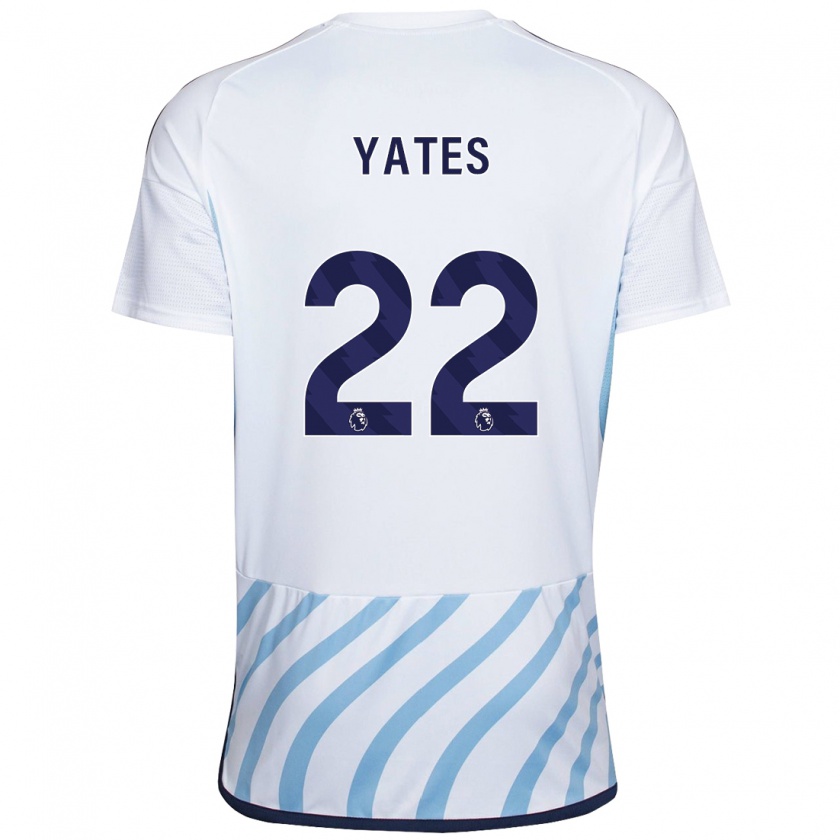 Kandiny Kinderen Ryan Yates #22 Wit Blauw Uitshirt Uittenue 2023/24 T-Shirt België