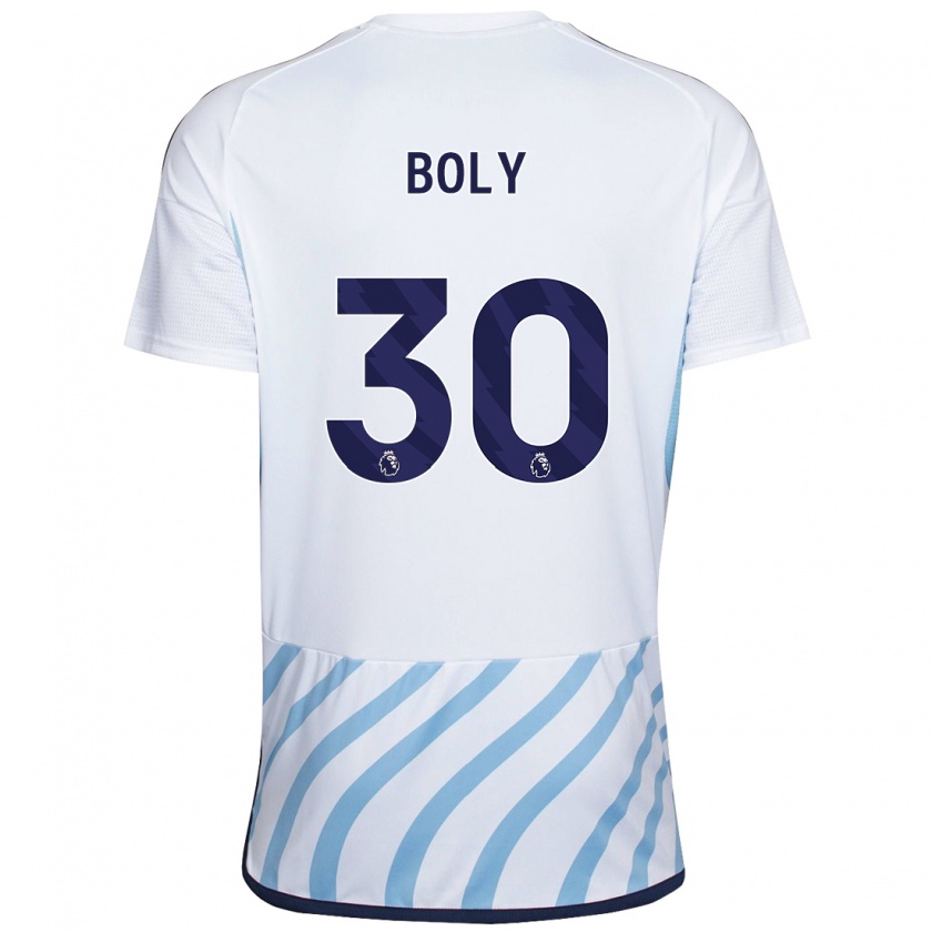 Kandiny Niño Camiseta Willy Boly #30 Blanco Azul 2ª Equipación 2023/24 La Camisa