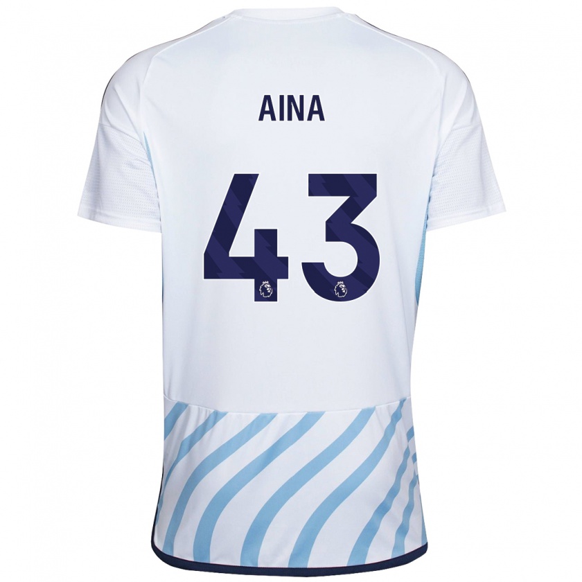 Kandiny Kinder Ola Aina #43 Weiß Blau Auswärtstrikot Trikot 2023/24 T-Shirt Österreich