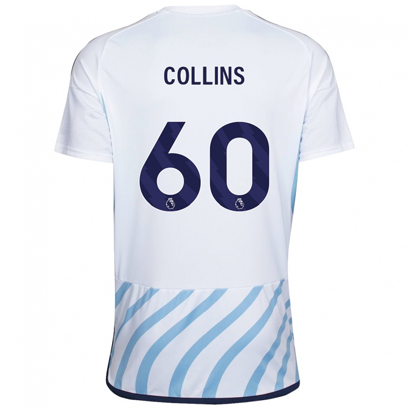 Kandiny Niño Camiseta Sam Collins #60 Blanco Azul 2ª Equipación 2023/24 La Camisa México