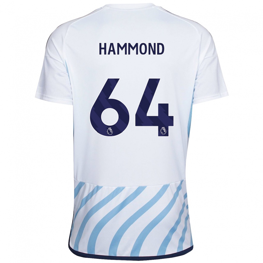 Kandiny Niño Camiseta Ben Hammond #64 Blanco Azul 2ª Equipación 2023/24 La Camisa México